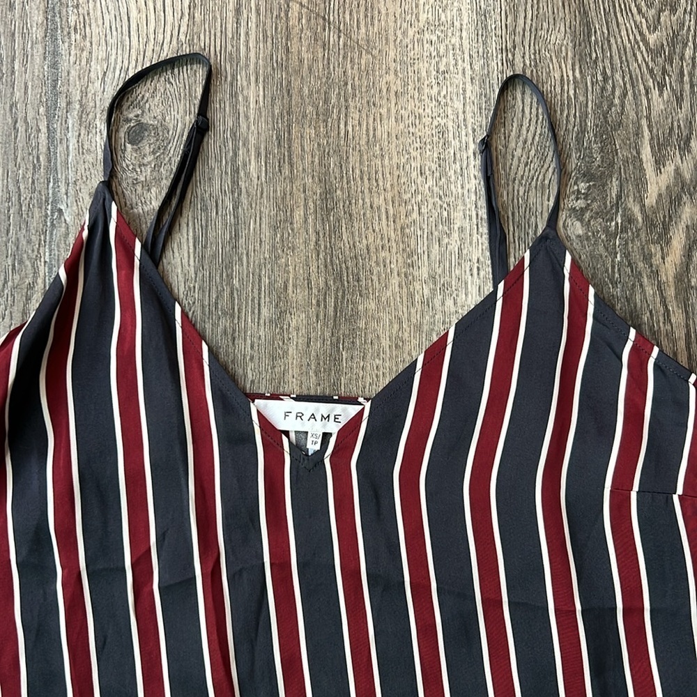 Frame Top Blue and Red Striped Classic Cami Size Extra Small Adjustable Straps - Picture 4 of 10